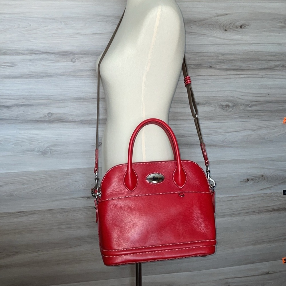 EUC- Dooney & Bourke Florentine Leather Toscana Domed Satchel, Red